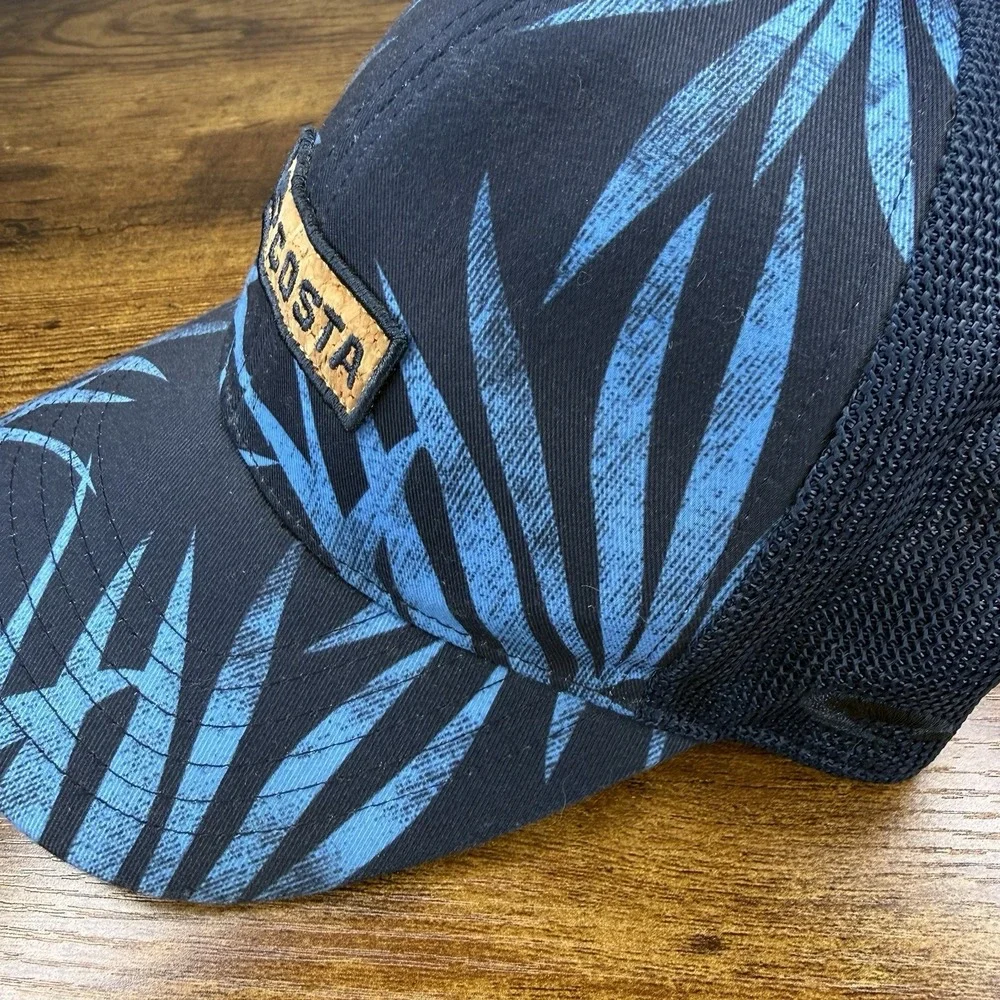 Costa Del Mar Blue Tropical Trucker Hat Snapback Mesh Fishing Cap Adult